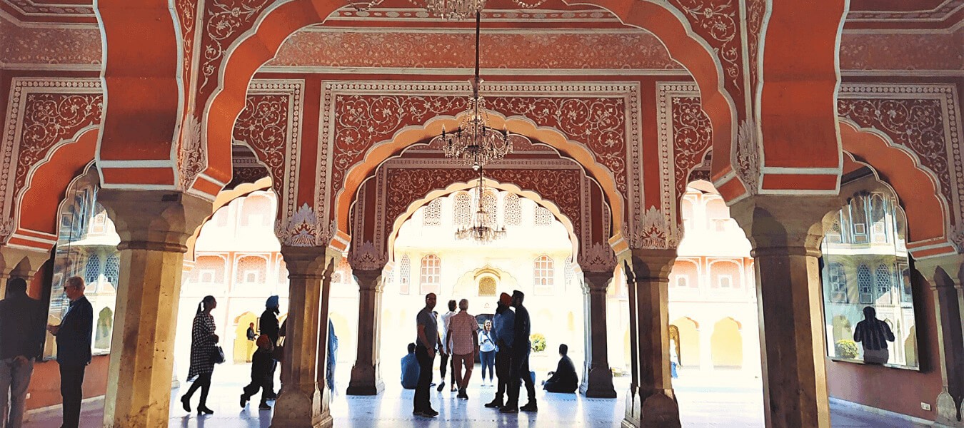 Living Arts of India Tour October 2020 by Jasmine Trails. In the Image are the arches of City Palace in Jaipur