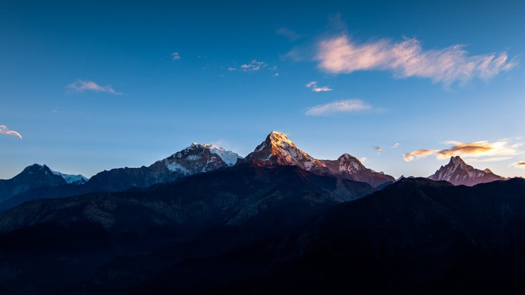 Annapurna range as seen from Pokhara in Nepal