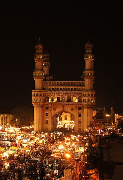 Charminar at night Hyderabad, South India